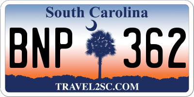 SC license plate BNP362