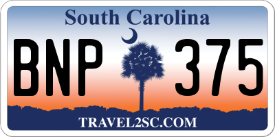 SC license plate BNP375