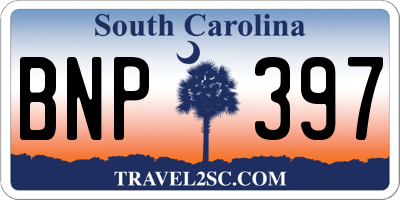 SC license plate BNP397