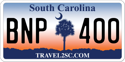 SC license plate BNP400