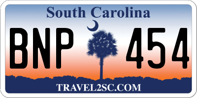 SC license plate BNP454