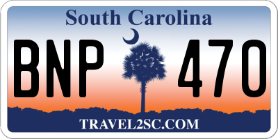 SC license plate BNP470