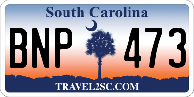 SC license plate BNP473