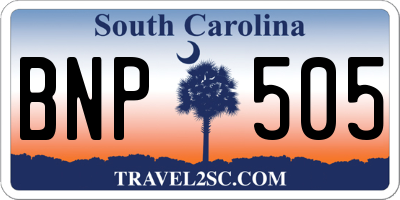 SC license plate BNP505