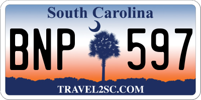 SC license plate BNP597