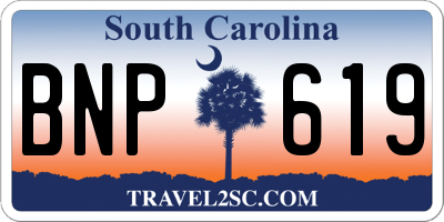 SC license plate BNP619