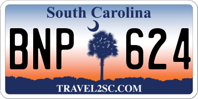 SC license plate BNP624