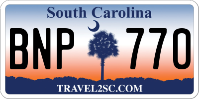 SC license plate BNP770