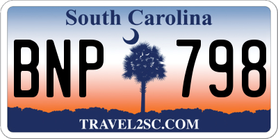 SC license plate BNP798