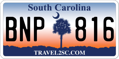 SC license plate BNP816