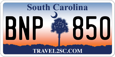 SC license plate BNP850
