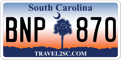 SC license plate BNP870