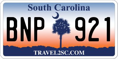 SC license plate BNP921