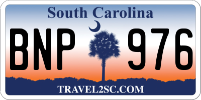 SC license plate BNP976