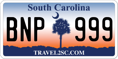 SC license plate BNP999