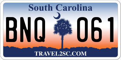 SC license plate BNQ061