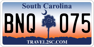 SC license plate BNQ075