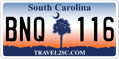 SC license plate BNQ116