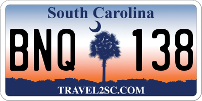 SC license plate BNQ138