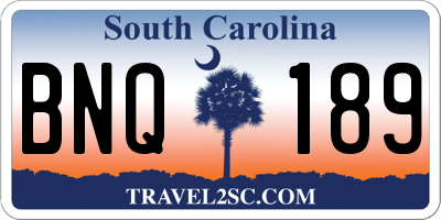 SC license plate BNQ189