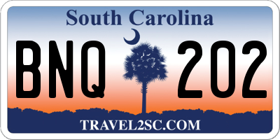 SC license plate BNQ202