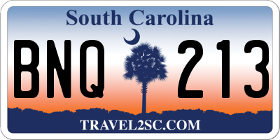 SC license plate BNQ213