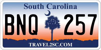 SC license plate BNQ257