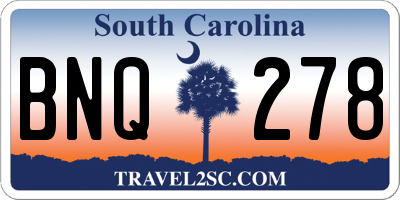 SC license plate BNQ278