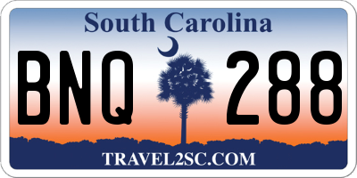 SC license plate BNQ288