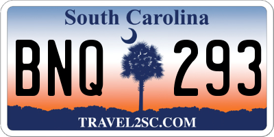 SC license plate BNQ293