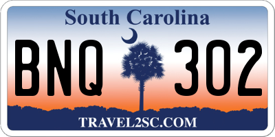 SC license plate BNQ302