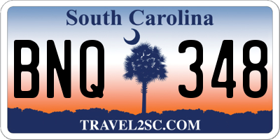 SC license plate BNQ348