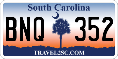 SC license plate BNQ352