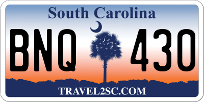 SC license plate BNQ430