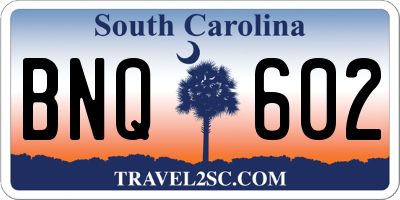 SC license plate BNQ602