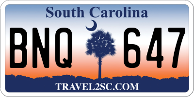 SC license plate BNQ647
