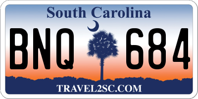 SC license plate BNQ684