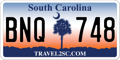 SC license plate BNQ748