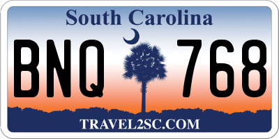 SC license plate BNQ768