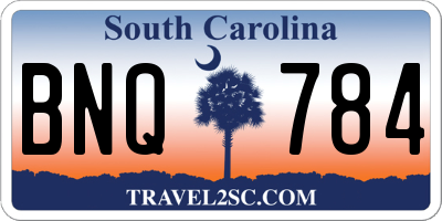 SC license plate BNQ784