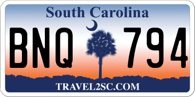 SC license plate BNQ794