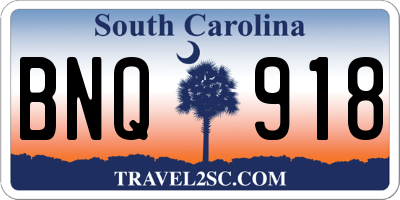 SC license plate BNQ918