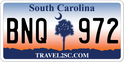 SC license plate BNQ972