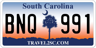 SC license plate BNQ991