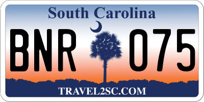 SC license plate BNR075