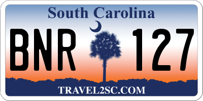 SC license plate BNR127