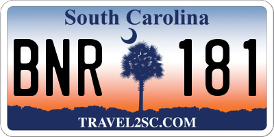 SC license plate BNR181