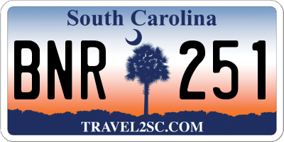 SC license plate BNR251