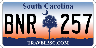 SC license plate BNR257