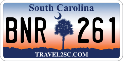 SC license plate BNR261